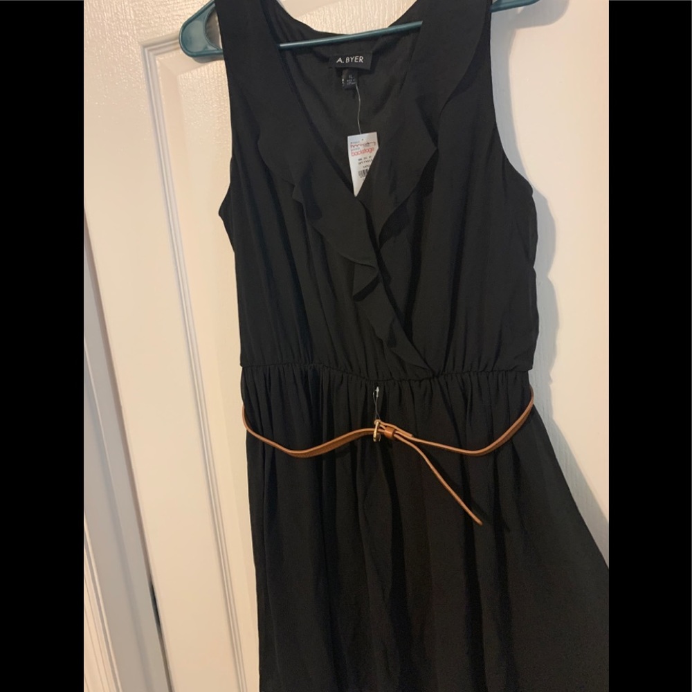 NWT A. Byer Black Belted Minidress